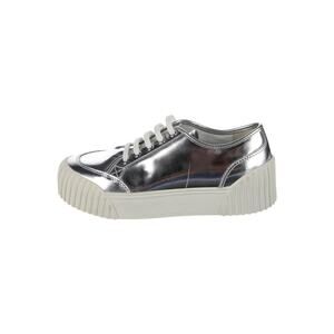 Marc Jacobs Riley Platform Leather Sneakers - 39 Us 9 Silver Metallic